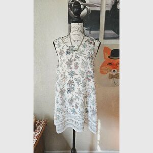 Max Studio Georgette Floral Trapeze Chiffon Tank Top